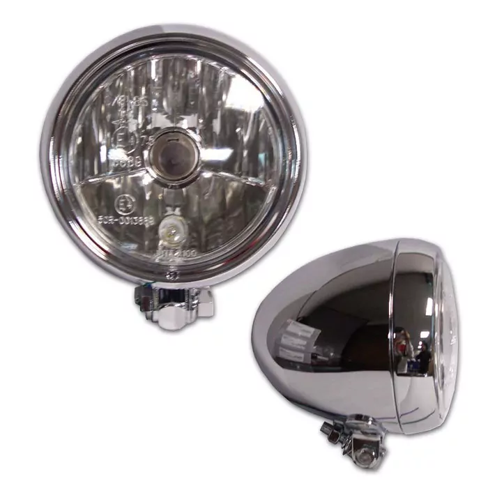 Scheinwerfer 5-1/4", Chrom, Hs1 12v 35/35w, Klarglas, M10 Untere Befestigung, E-geprüft