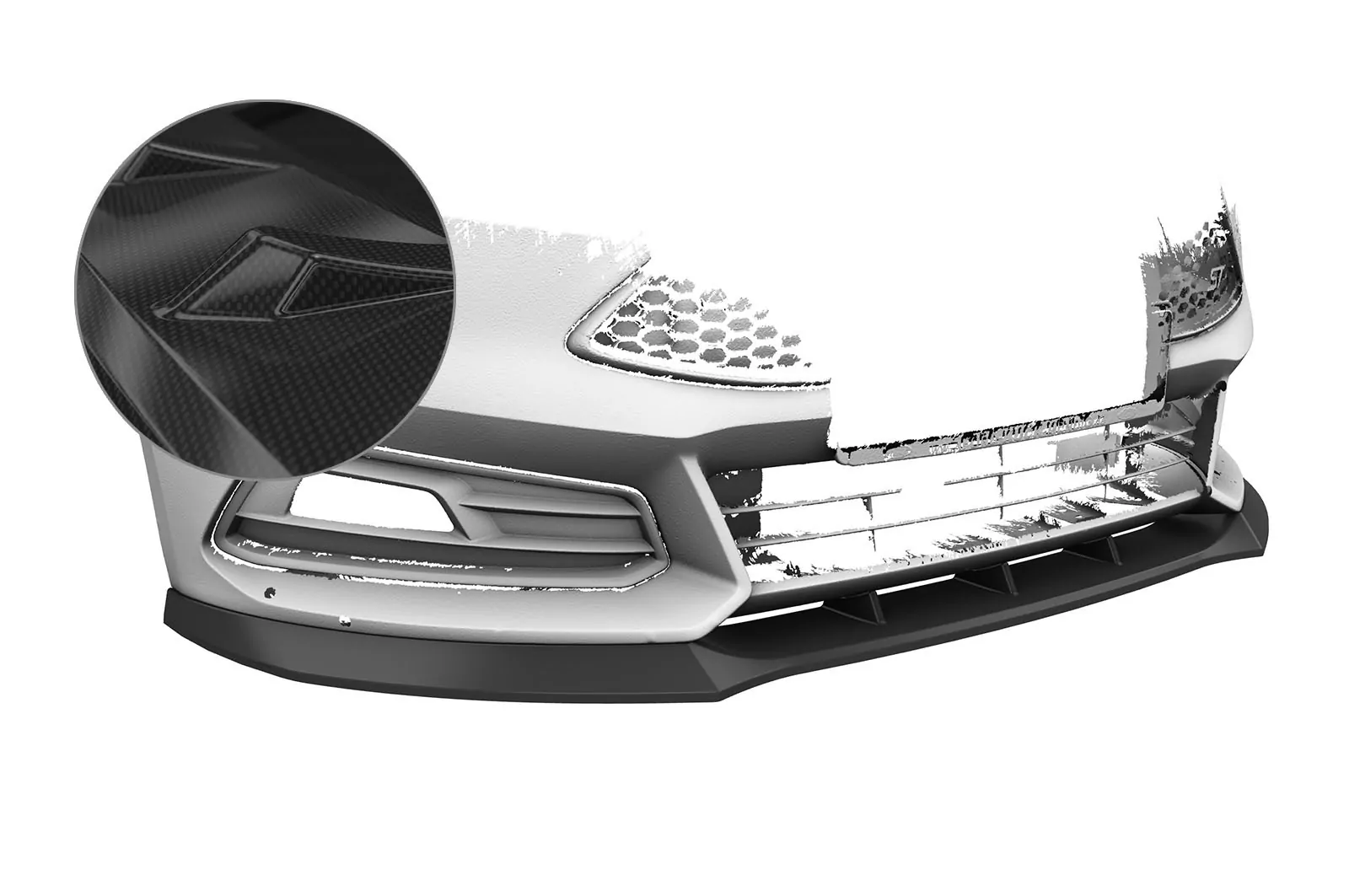 Cup-Spoilerlippe mit ABE für Ford Focus MK3 ST Turnier CSL476-C Carbon Look Hochglanz