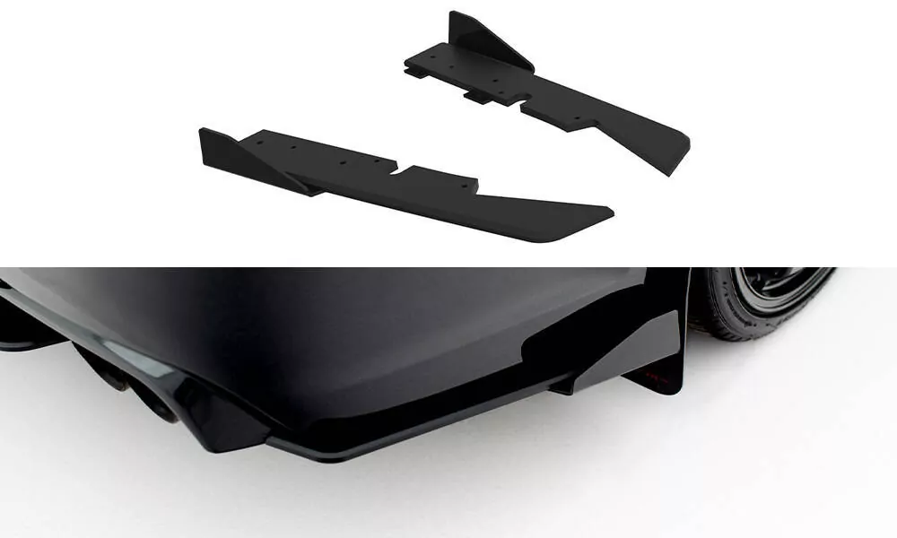 Street Pro Heck Ansatz Flaps Diffusor +Flaps Für Ford Subaru Impreza WRX STI Mk3 Facelift Schwarz Hochglanz