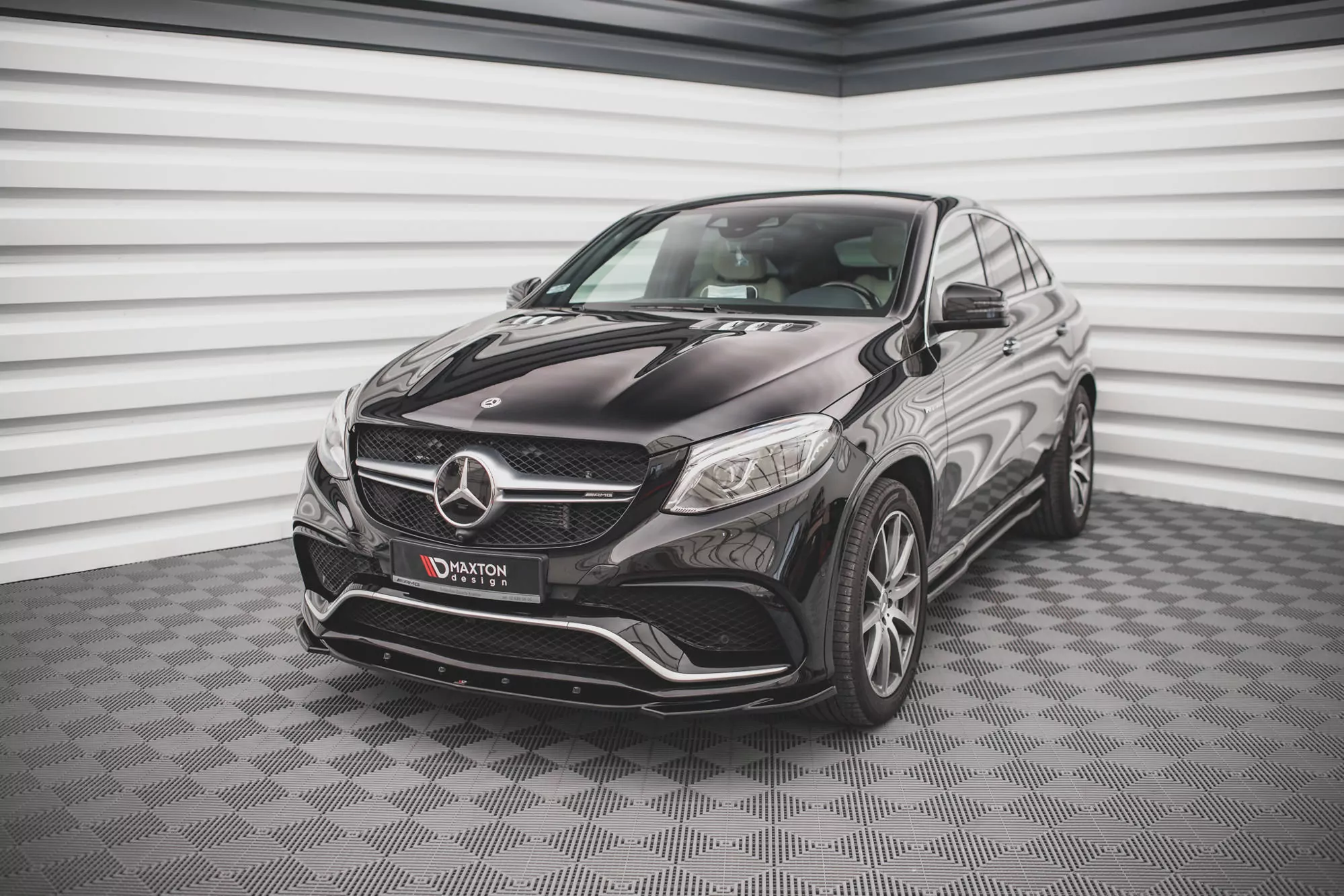 Front Ansatz V.2 Für Mercedes-Benz GLE Coupe / SUV 63 AMG C292 / W166 Schwarz Hochglanz