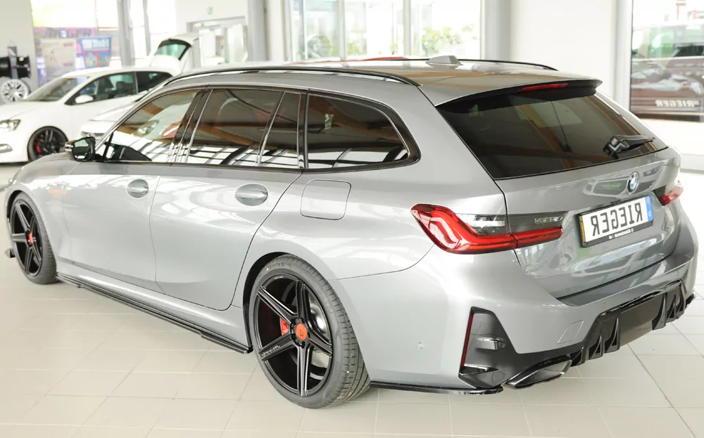 Rieger Heckschürzenansatz seitlich links glanz schwarz für BMW 3er G21  (G3K) Touring 07.22- (ab Facelift) LCI