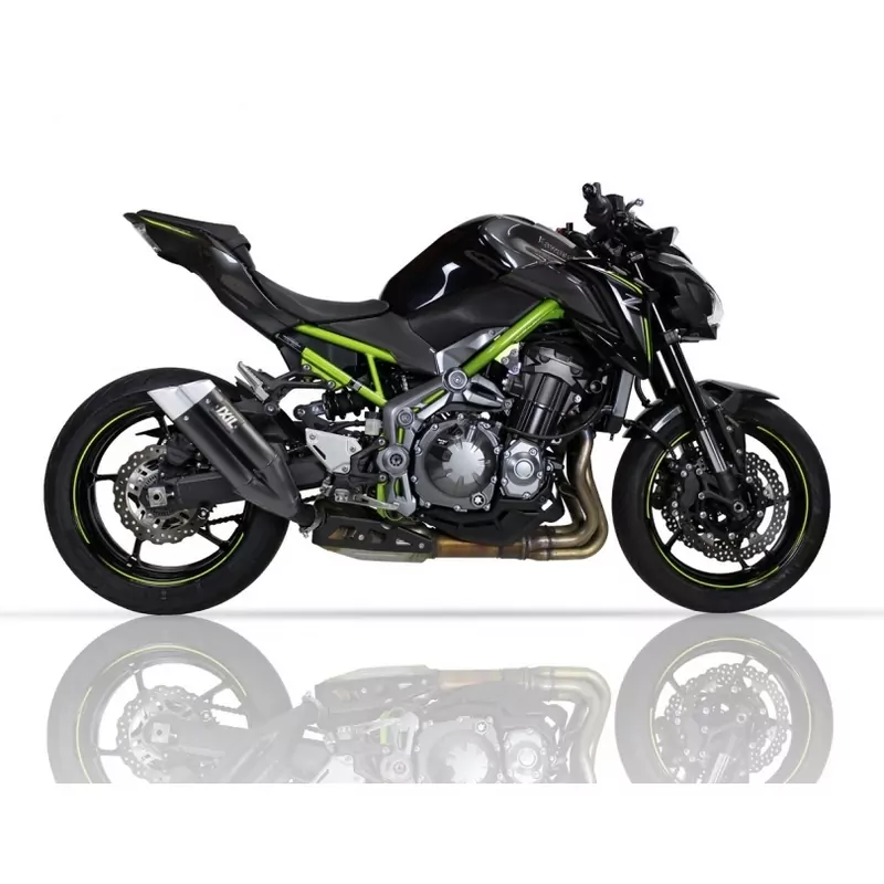 IXIL Dual Hyperlow L3XB Silencer Stainless Steel Black / Aluminium - Kawasaki Z900 Full - XK7372XB