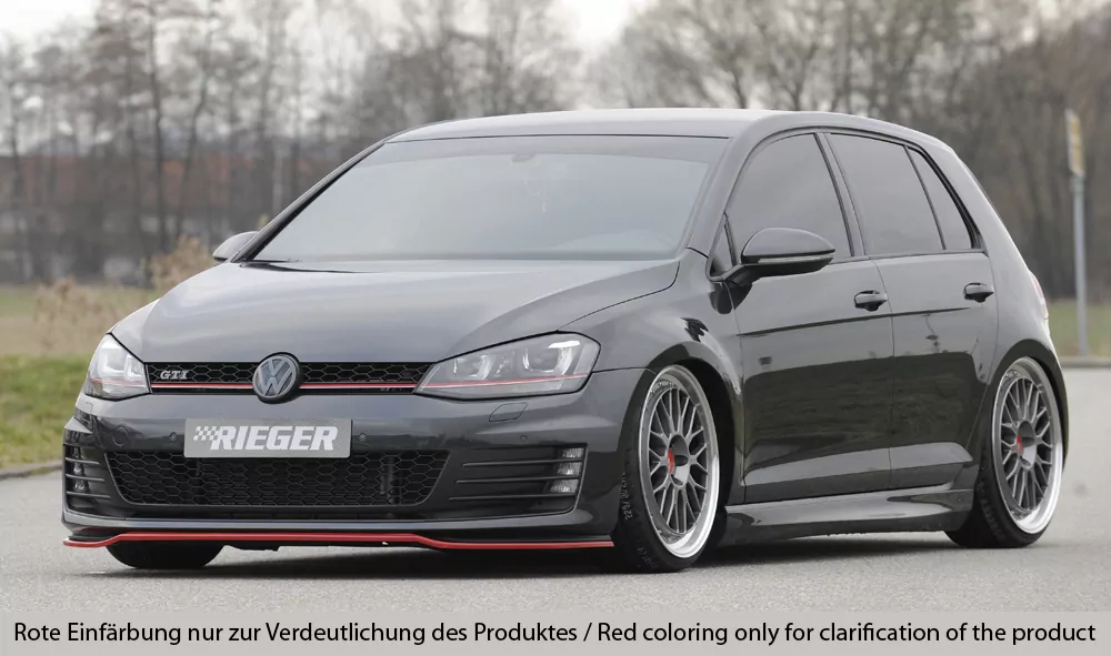 Rieger Spoilerschwert nur für GTI / GTD für VW Golf 7 GTI | 5-tür. 04.13-12.16 (bis Facelift) für orig. Frontschürze