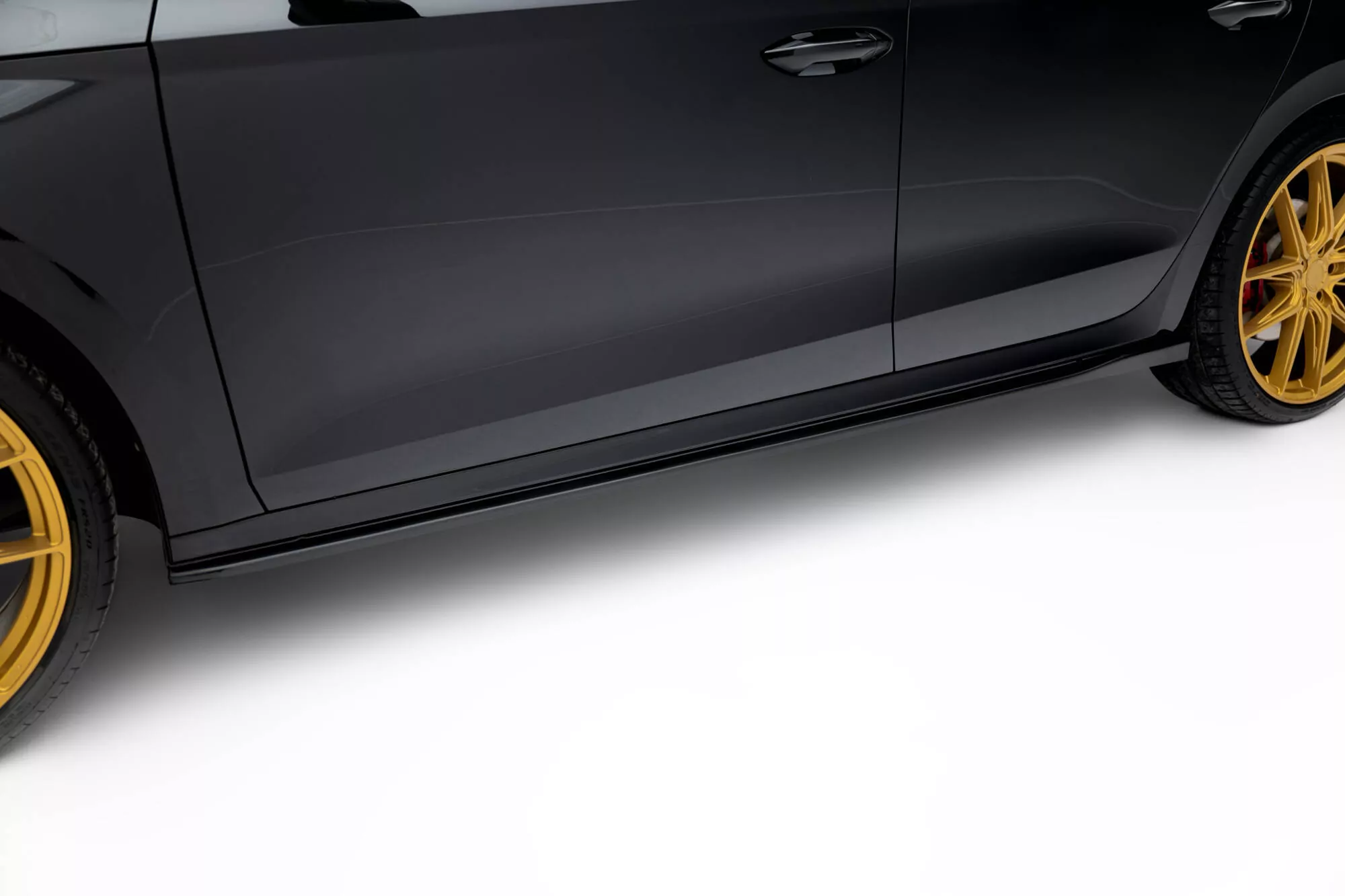 Seitenschweller Ansatz Für V.2 Für Skoda Octavia RS Liftback / Combi Mk4 Facelift Schwarz Hochglanz