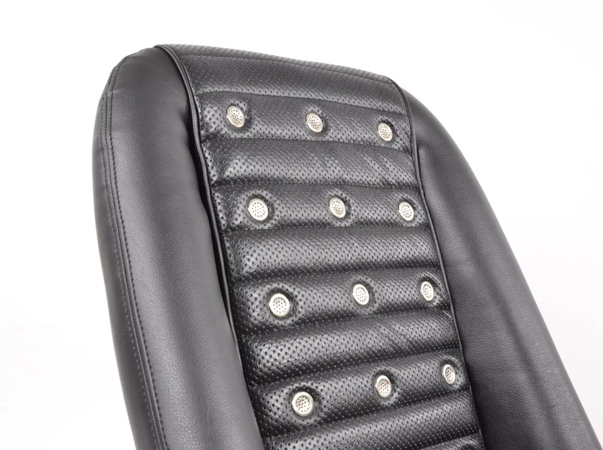 FK Oldtimersitze Auto Vollschalensitze Set Classic 1 Kunstleder schwarz mit Kopfstütze inkl. Laufschienen