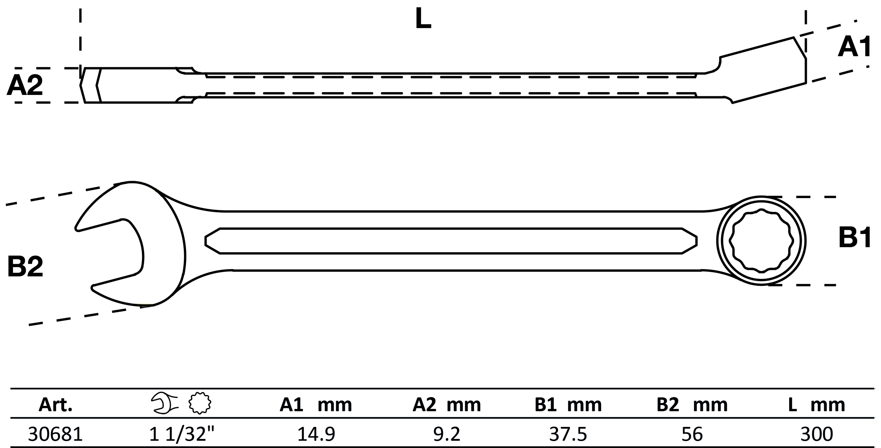 Maul-Ringschlüssel | SAE | SW 1.1/32"