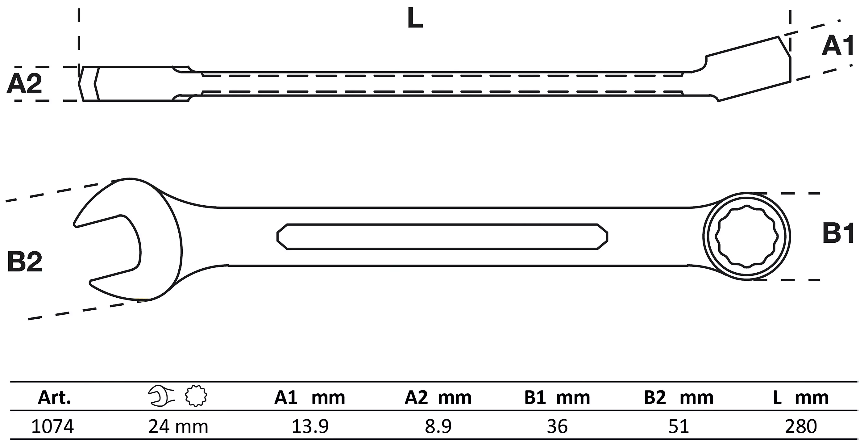 Maul-Ringschlüssel | SW 24 mm