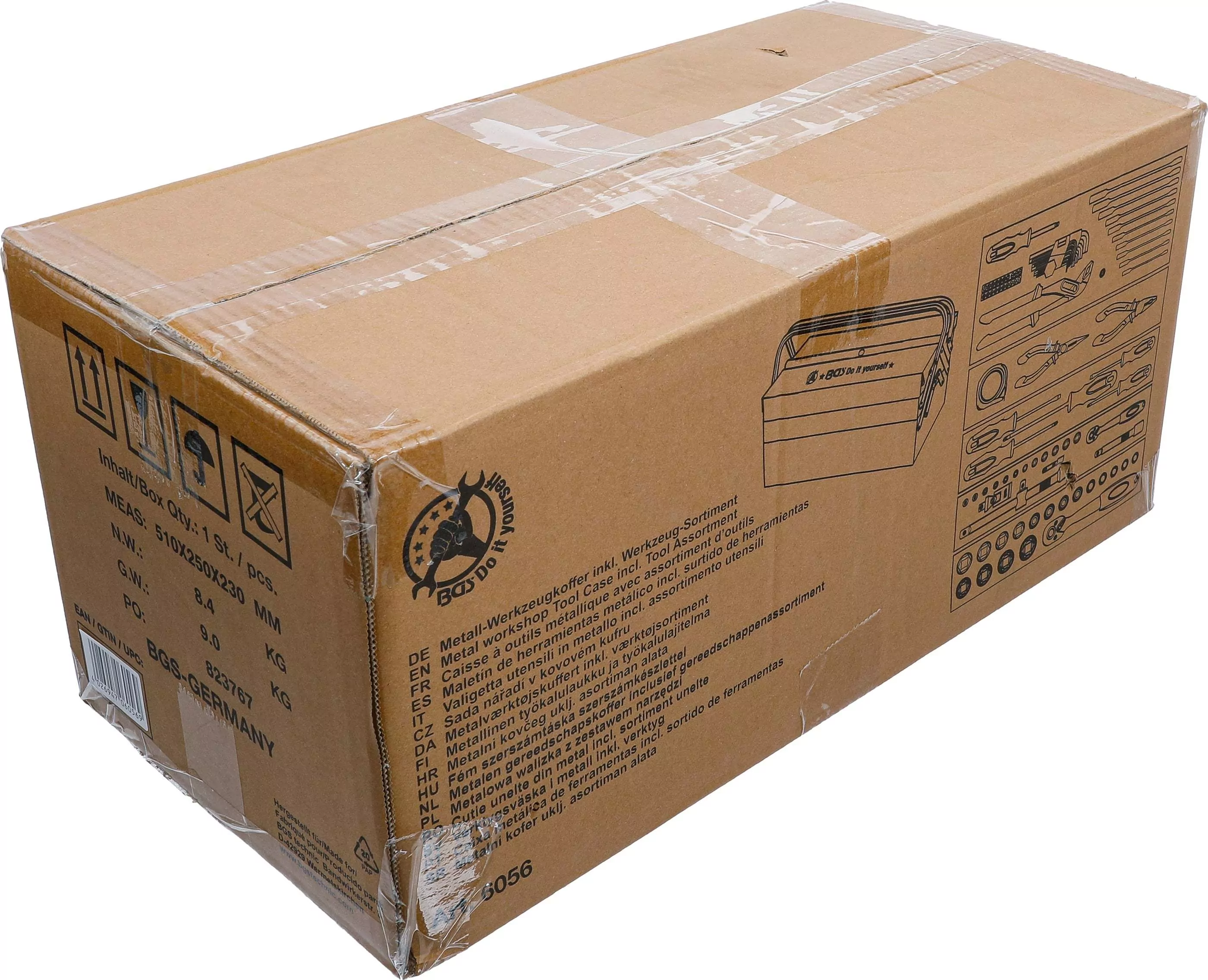 Metall-Werkzeugkoffer inkl. Werkzeug-Sortiment | 86-tlg.