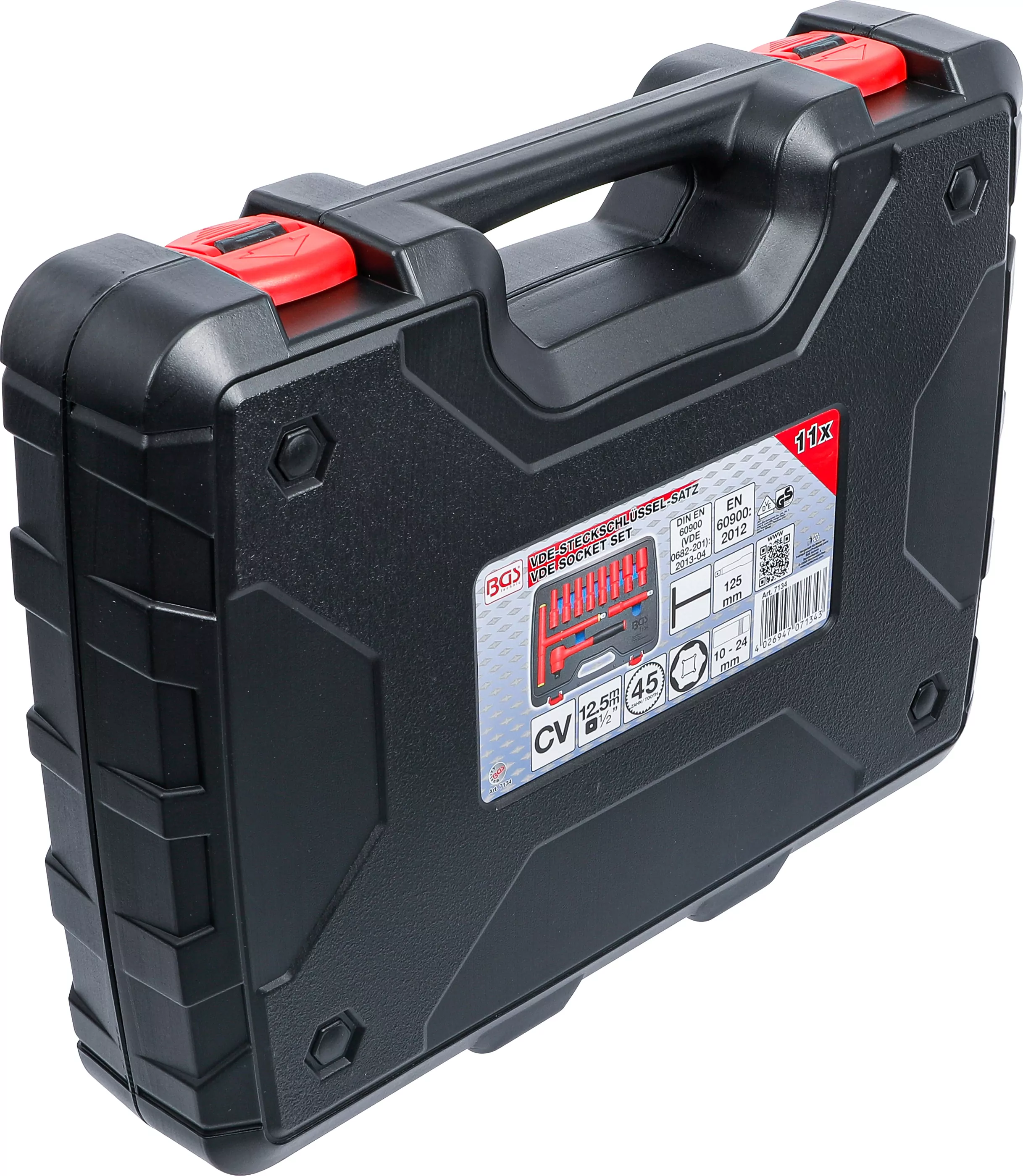 VDE-Steckschlüssel-Satz | Antrieb Innenvierkant 12,5 mm (1/2") | SW 10 - 24 mm | 11-tlg.