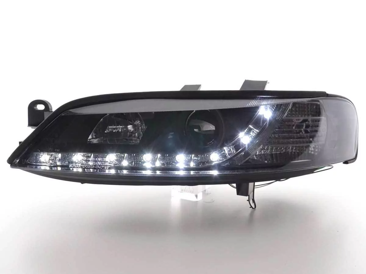 Scheinwerfer Set Daylight LED TFL-Optik Opel Vectra B Bj. 96-99 schwarz