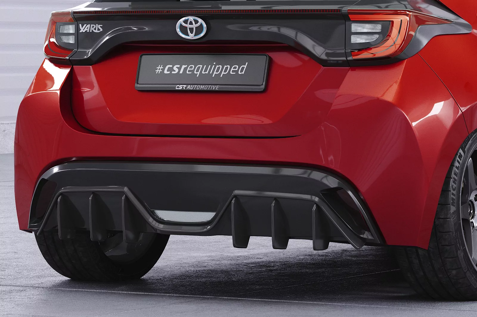 Heckansatz für Toyota Yaris 4 (XP21) HA459 Schwarz Strukturiert