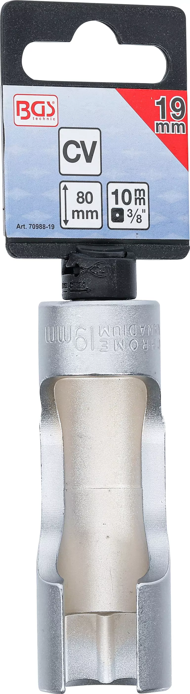 Spezial-Steckschlüssel-Einsatz, geschlitzt | Antrieb Innenvierkant 10 mm (3/8") | SW 19 mm