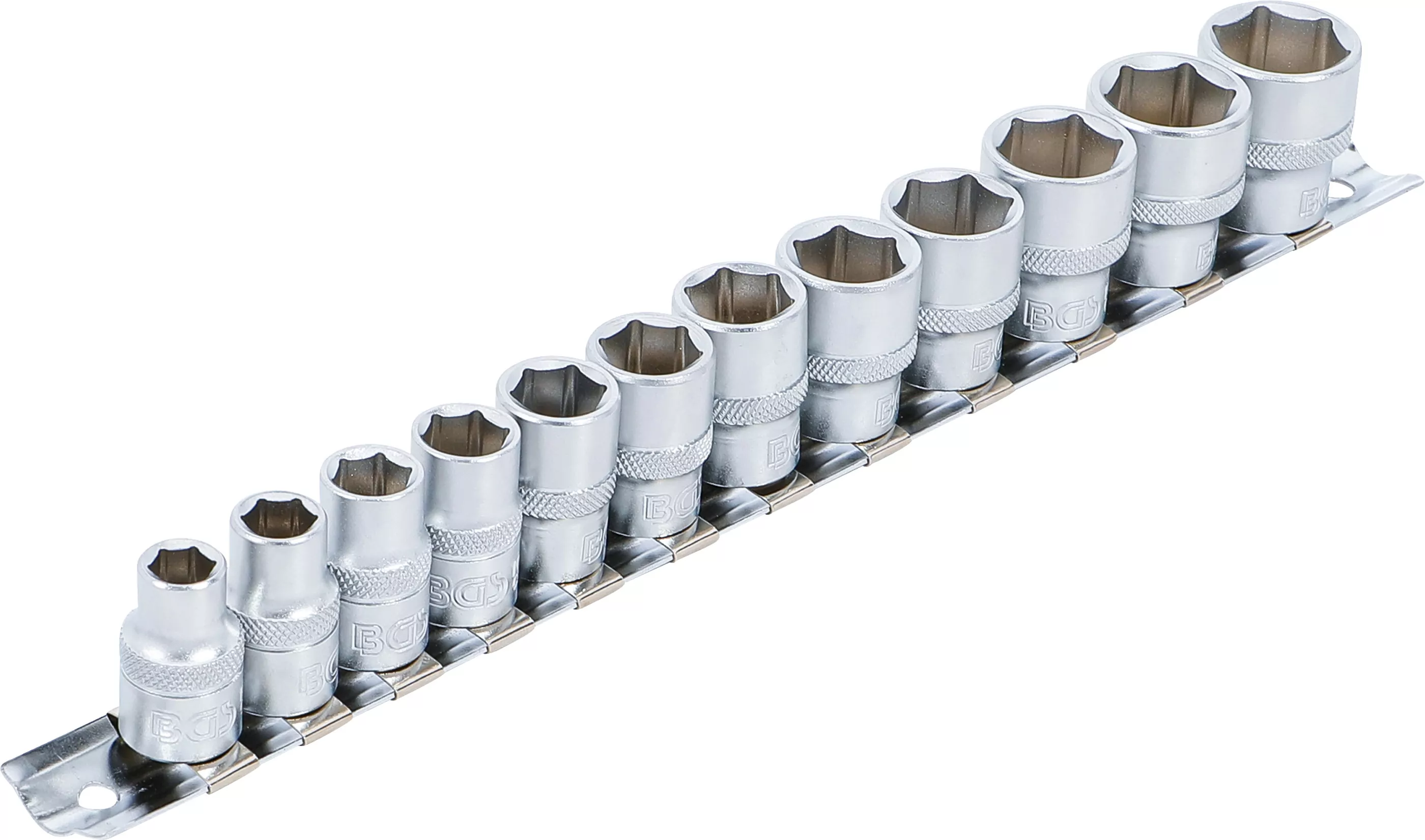 Steckschlüssel-Einsatz-Satz, Sechskant | Antrieb Innenvierkant 10 mm (3/8") | SW 8 - 19 mm | 12-tlg.