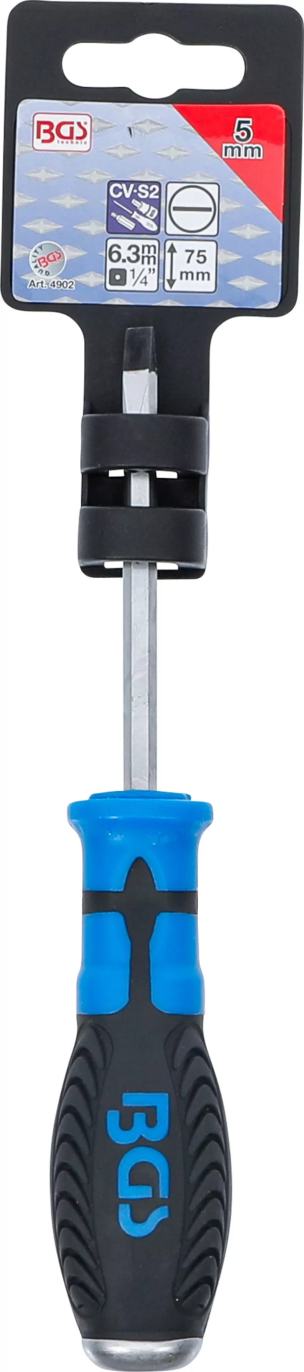 Schraubendreher | Schlitz 5 mm | Klingenlänge 75 mm