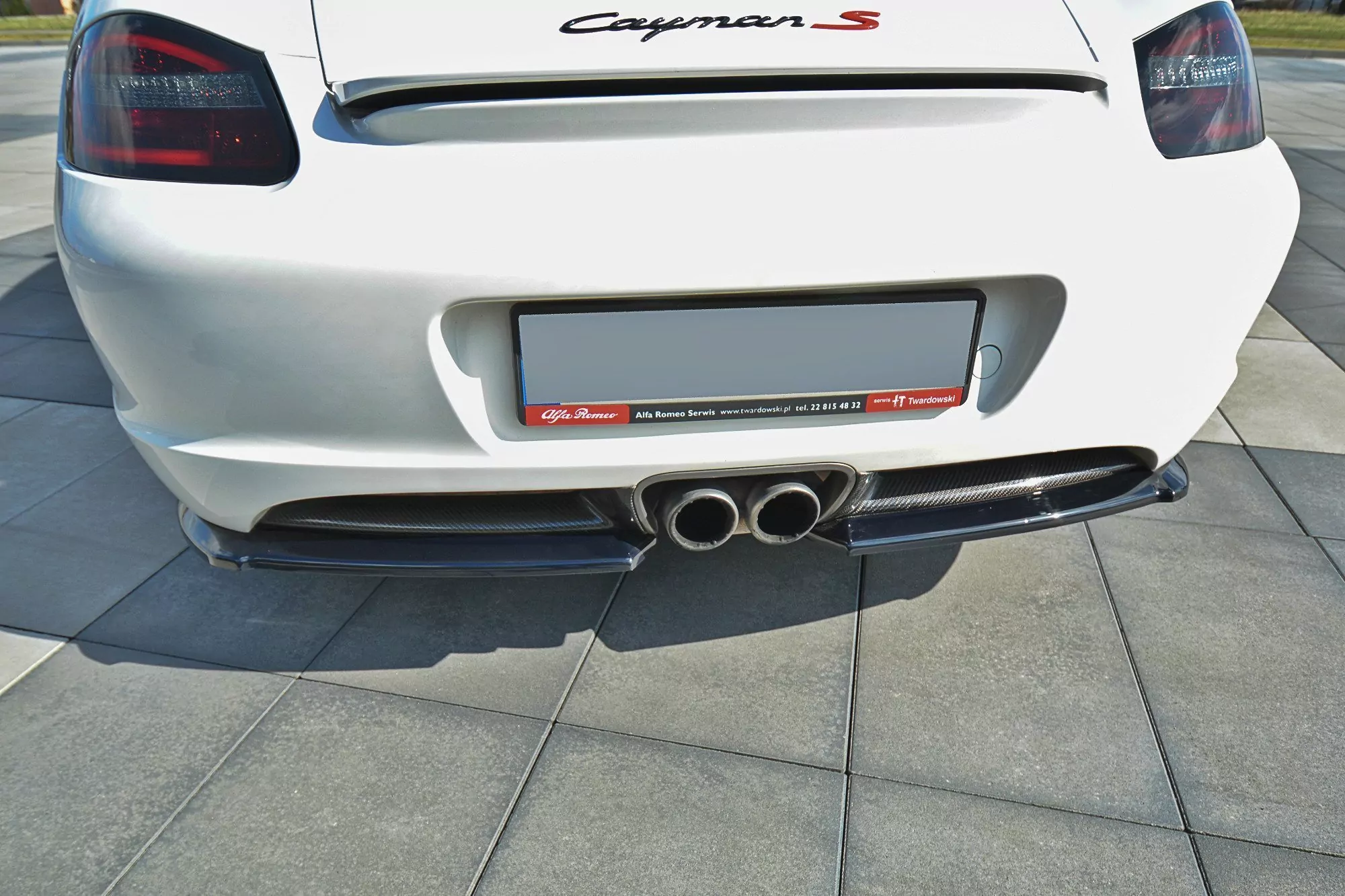 Heck Ansatz Flaps Diffusor Passend Für Diffusor Passend Für PORSCHE CAYMAN S 987C  Schwarz Hochglanz Schwarz Hochglanz