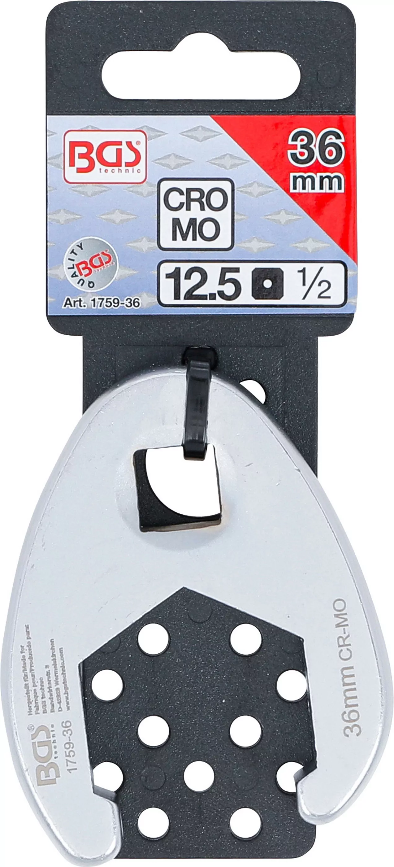 Hahnenfußschlüssel | Antrieb Innenvierkant 12,5 mm (1/2") | SW 36 mm