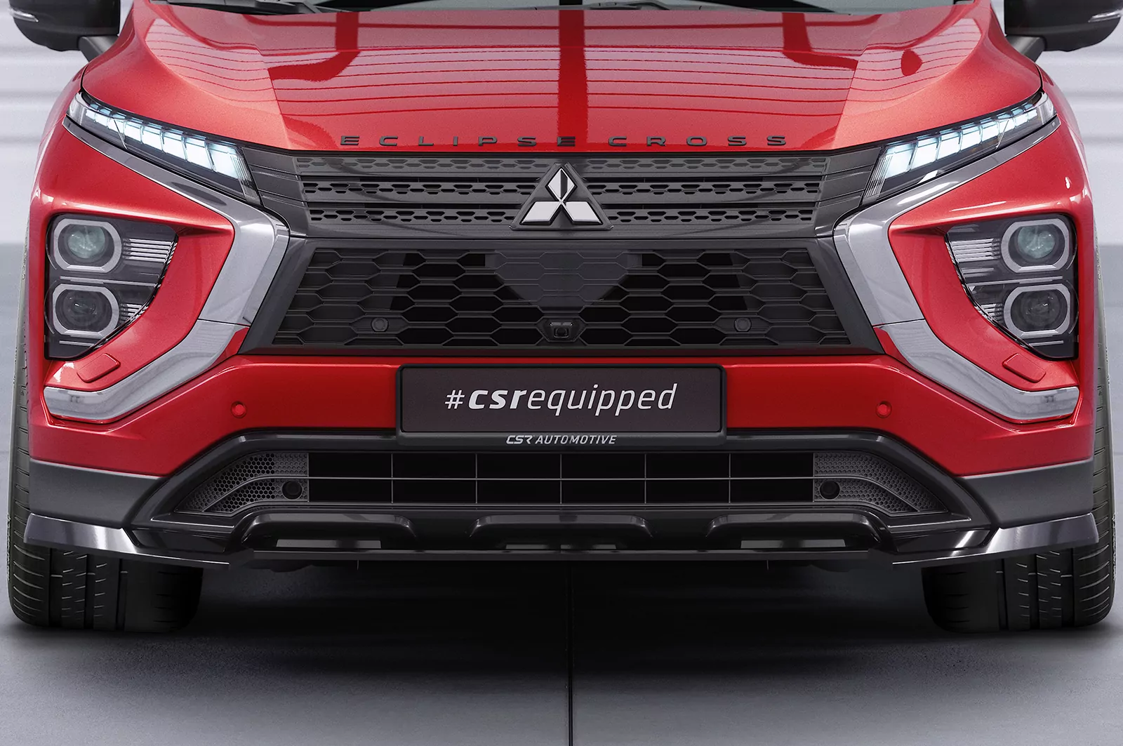 Cup-Spoilerlippe mit ABE für Mitsubishi Eclipse Cross CSL685 Schwarz Strukturiert