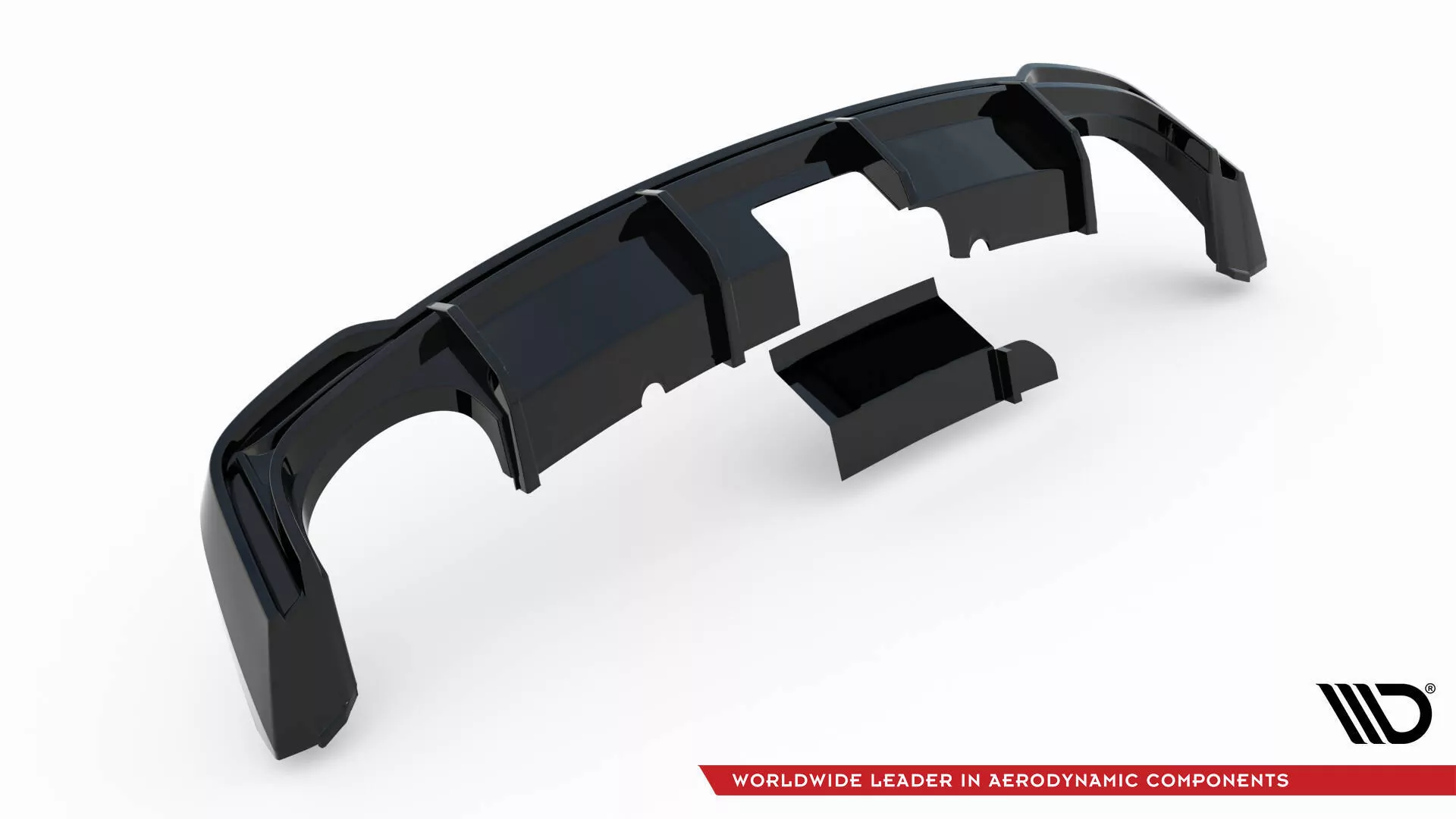 Diffusor Heck Ansatz Für Audi RS6 C8 / RS7 C8 (Version Mit Anhängerkupplung) Schwarz Hochglanz