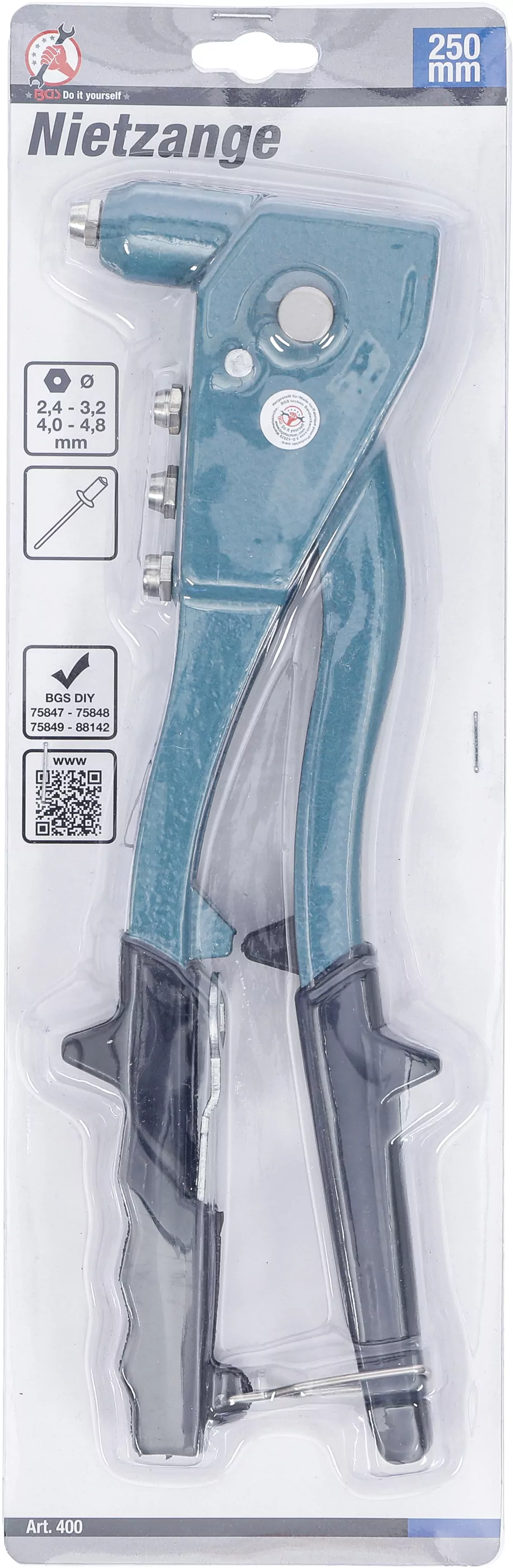 Nietzange | 2,4 - 4,8 mm | 250 mm