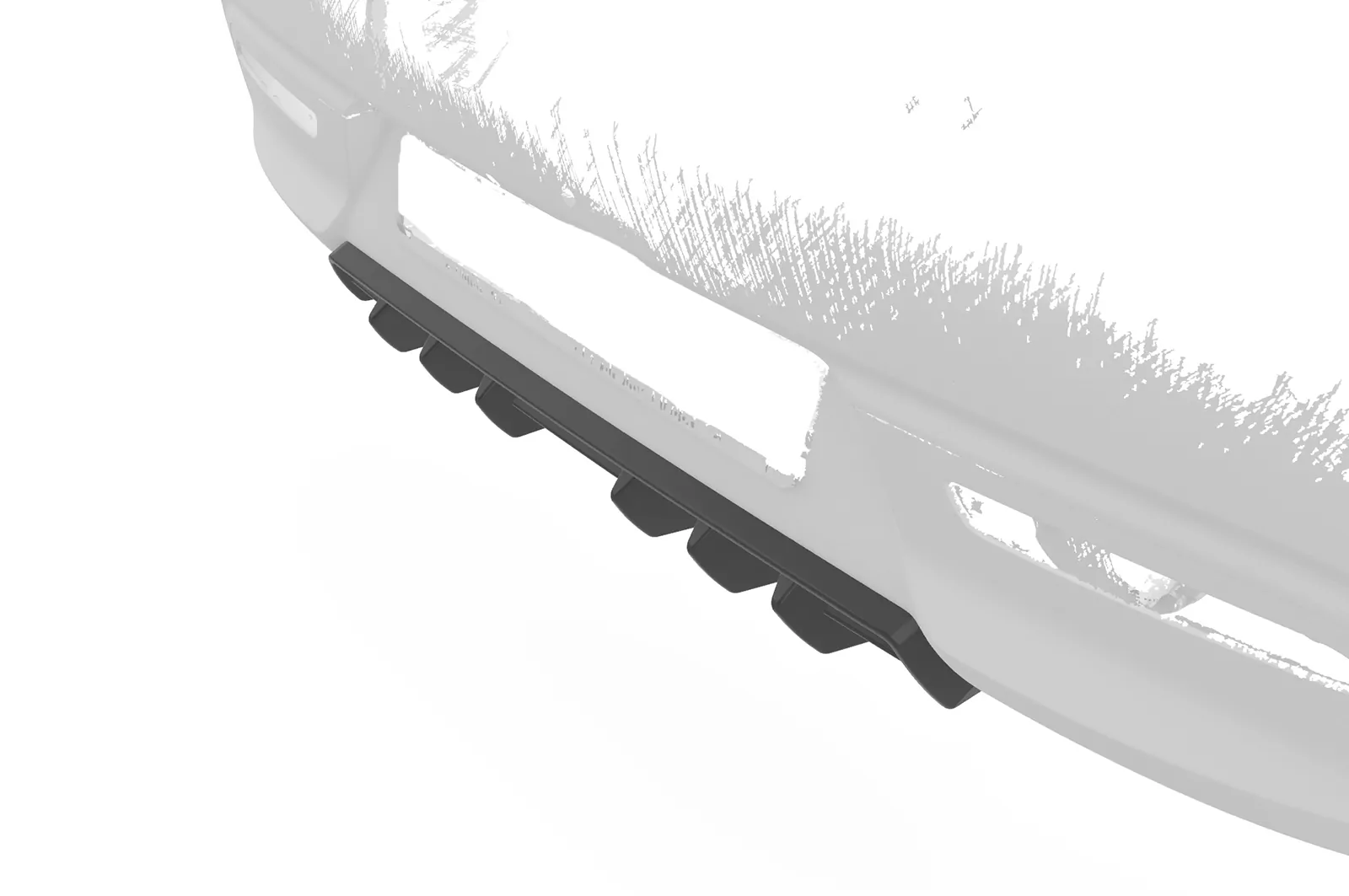 Heckansatz für Kia Rio 4 (YB) HA458 Schwarz Strukturiert