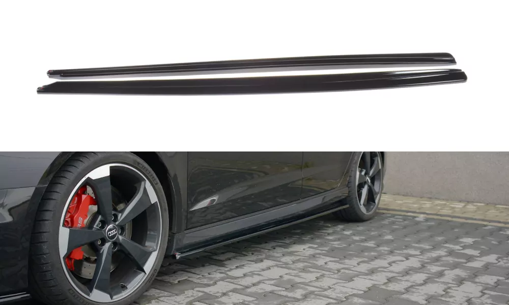 Seitenschweller Ansatz Passend Für Passend Für AUDI RS3 8V FL SPORTBACK Schwarz Hochglanz Schwarz Hochglanz