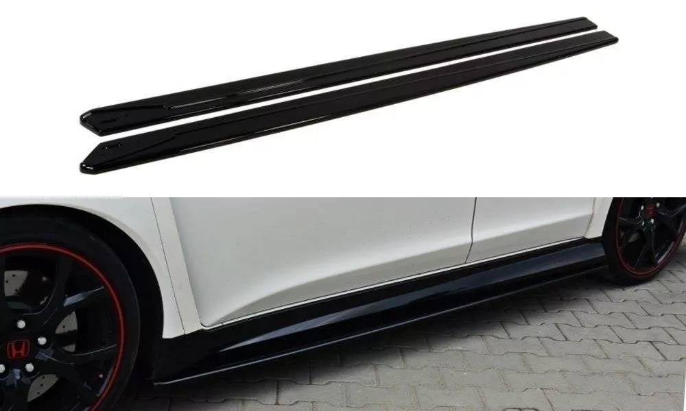 Seitenschweller Ansatz Passend Für Passend Für HONDA CIVIC IX TYPE R Schwarz Hochglanz Schwarz Hochglanz