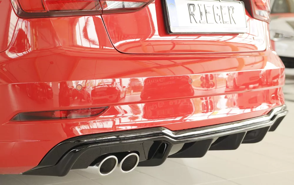 Rieger Heckeinsatz für Audi A3 (8V) - 5-tür. (Limousine 8VS) 09.16- (ab Facelift) schwarz glanz