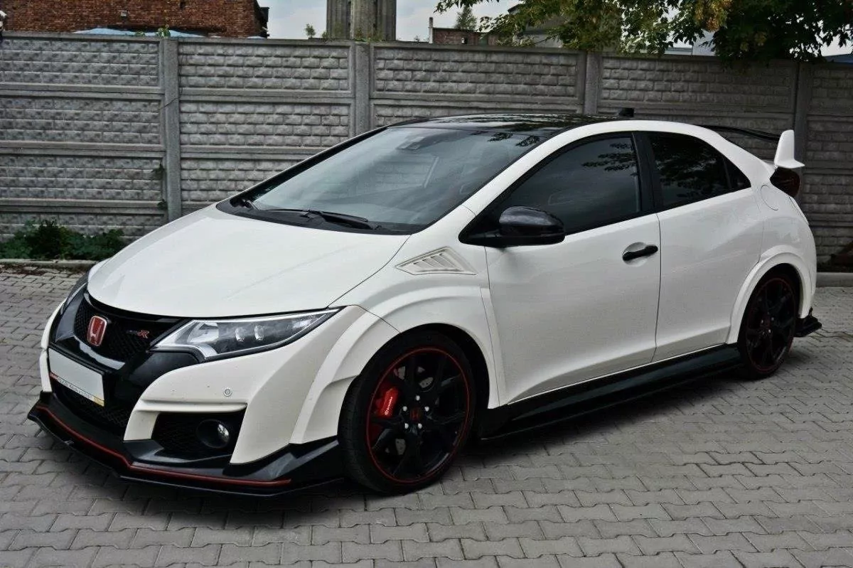 Front Ansatz Passend Für V.1 Passend Für HONDA CIVIC IX TYPE R Schwarz Hochglanz Schwarz Hochglanz
