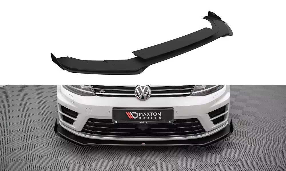 Street Pro Front Ansatz Für +Flaps Für V.1 + Flaps Volkswagen Golf R Mk7 Schwarz Hochglanz