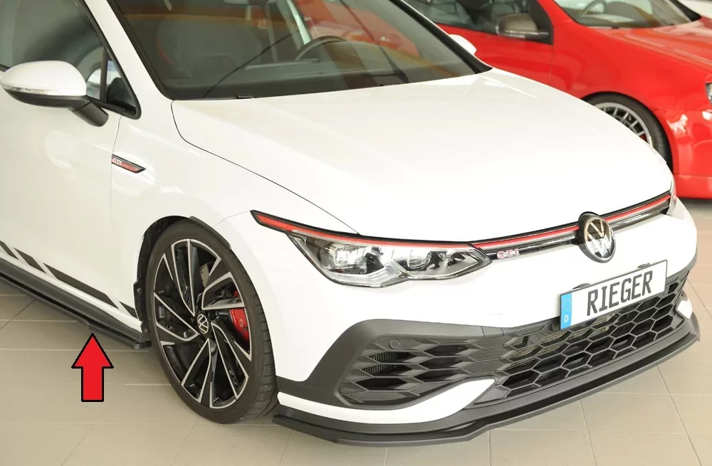 Rieger Seitenschweller rechts ansatz matt schwarz für VW Golf 8 GTI Clubsport 5-tür. 10.20-03.24 (bis Facelift)