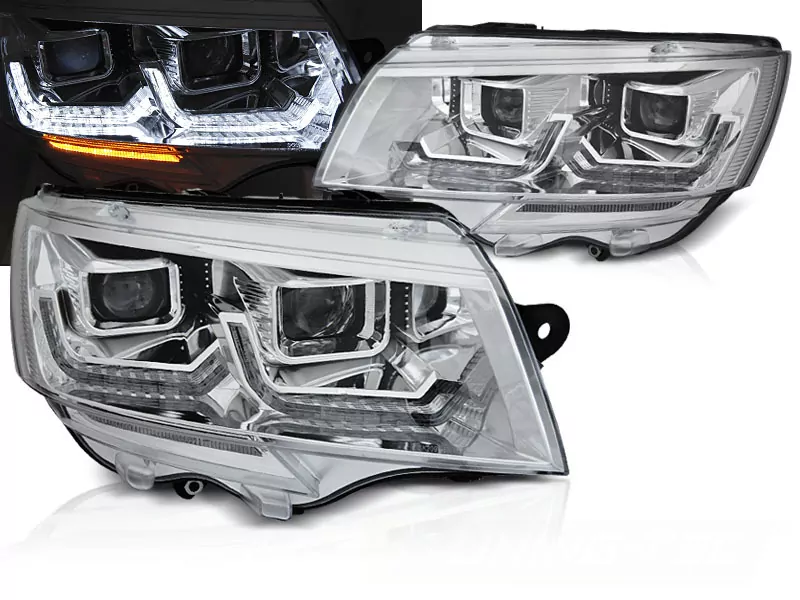 Headlights Tube Light Chrome Drl Seq Fits Vw T6.1 20-