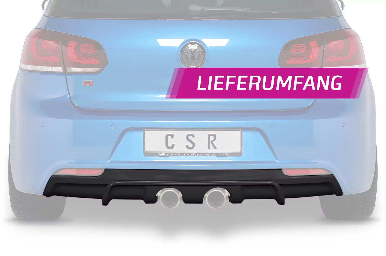 Heckansatz für VW Golf 6 R HA268 Strukturiert (schwarz matt)