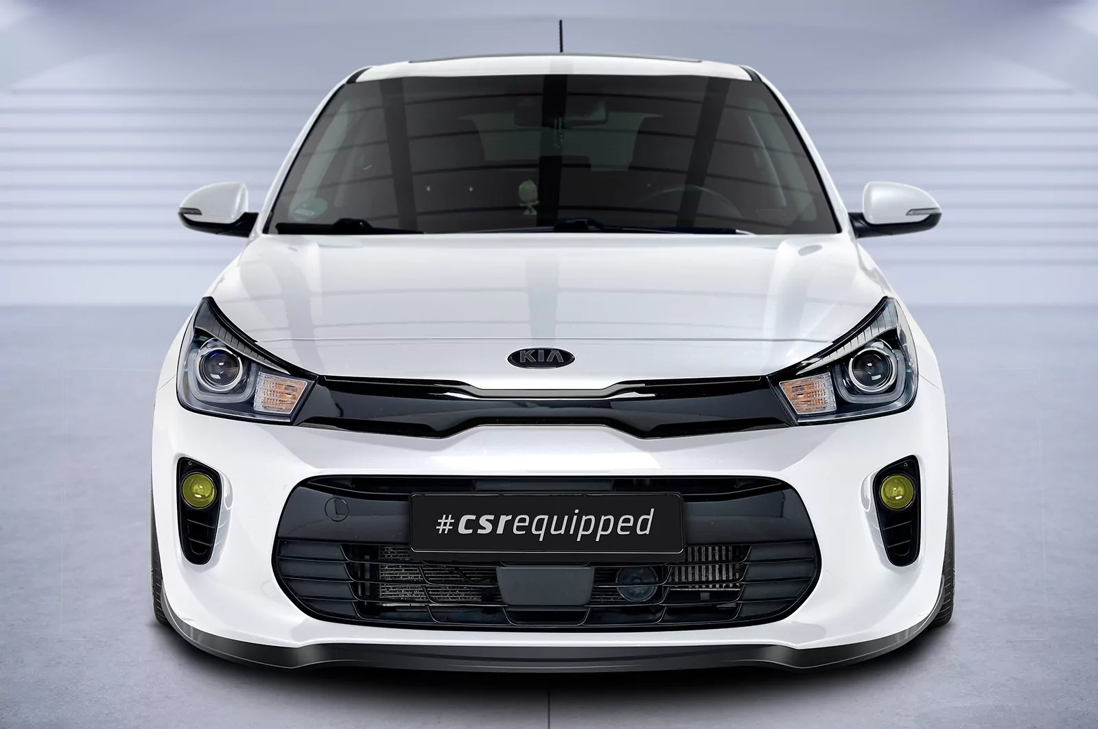 Cup-Spoilerlippe mit ABE für Kia Rio 4 (YB) vor Facelift CSL585 Schwarz Strukturiert