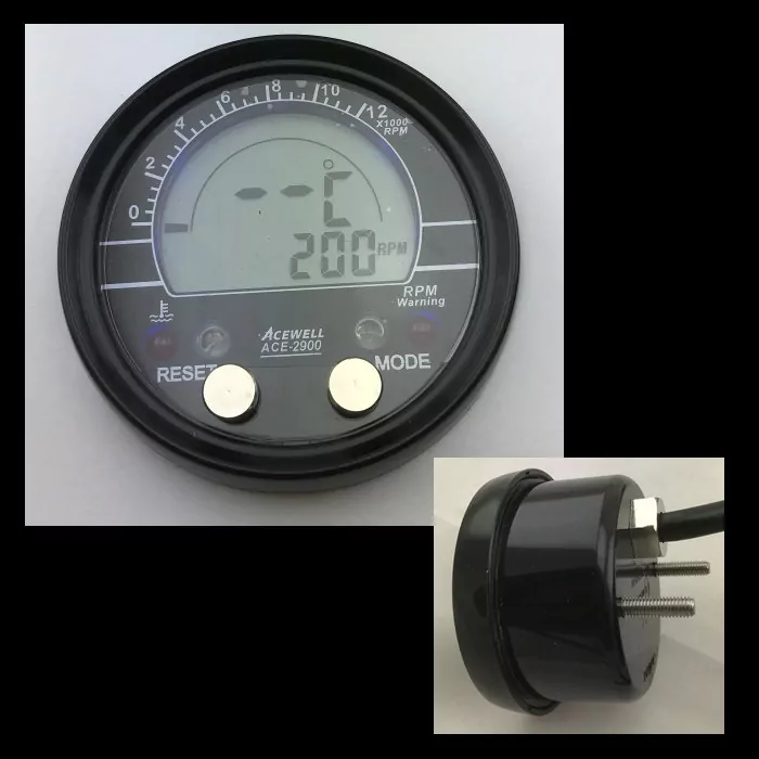 Multifunktionelles Digitalinstrument in schwarz kein Tacho | Einbau-Drehzahlmesser-Uhr-Temparatur