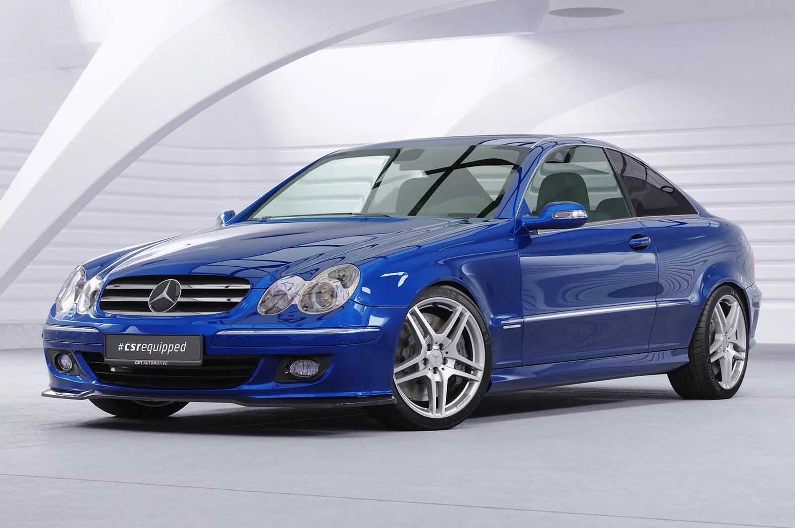 Cup-Spoilerlippe mit ABE für Mercedes Benz CLK A209 / C209 CSL550 Schwarz Strukturiert