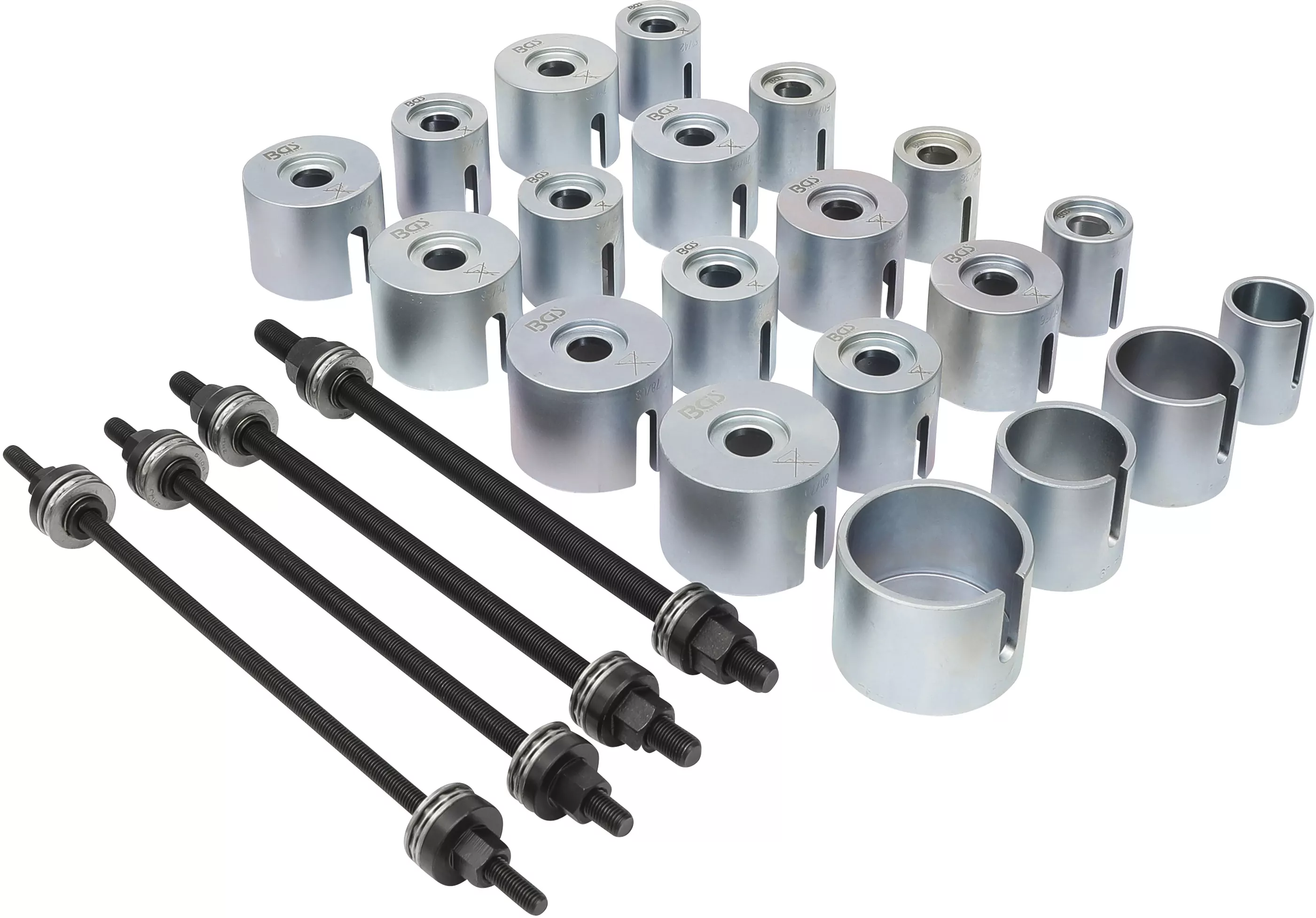 Zug- und Druckhülsen-Satz | mit 4 Spindeln | 24-tlg.