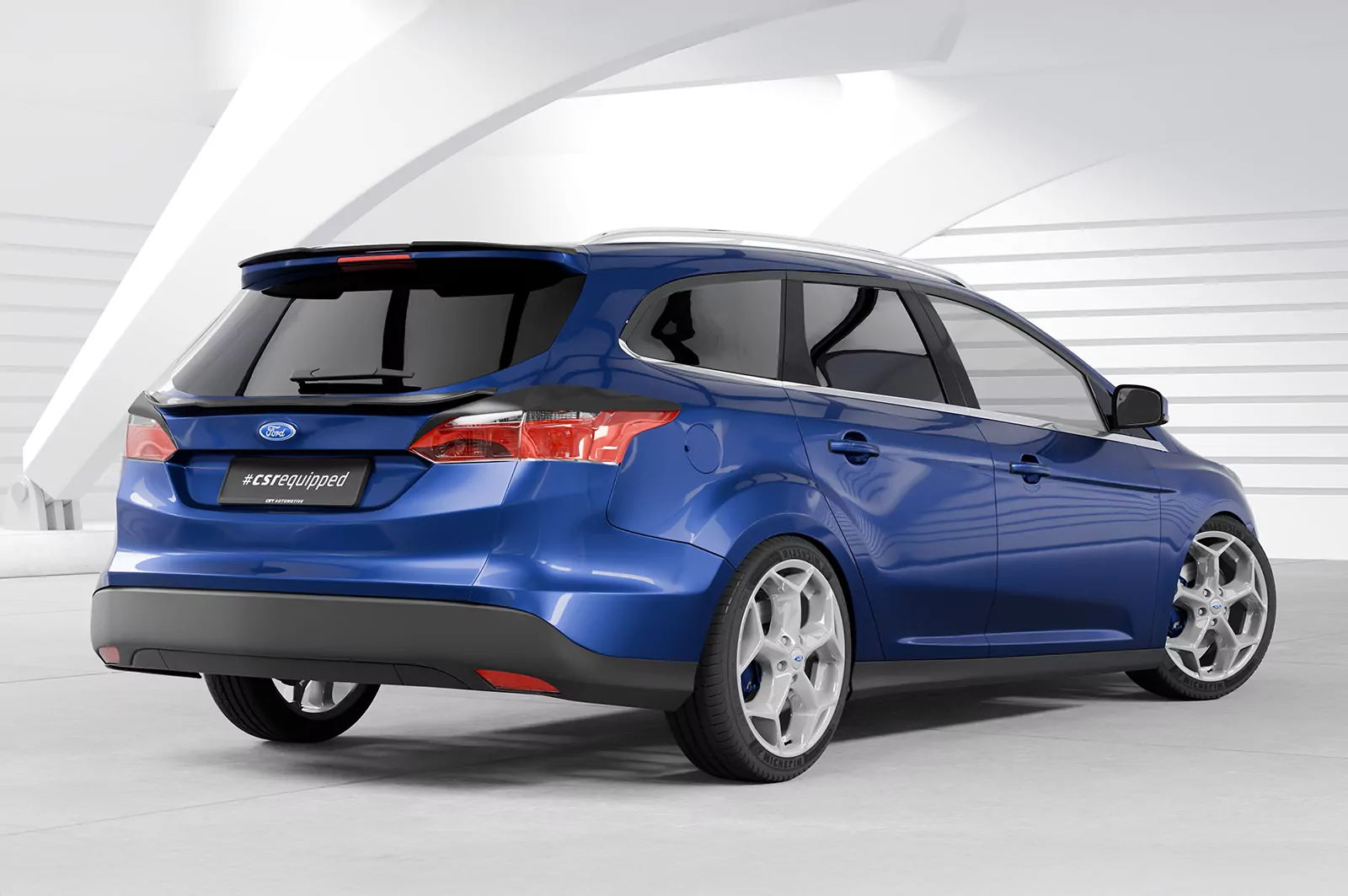 Heckflügel mit ABE für Ford Focus MK3 Turnier HF786 Strukturiert (schwarz matt)