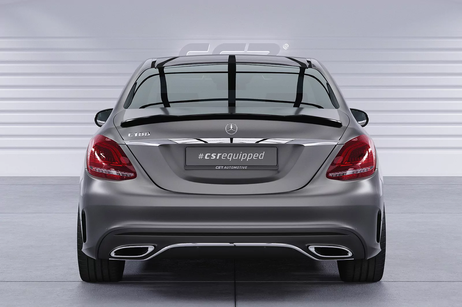 Heckflügel mit ABE für Mercedes Benz C-Klasse W205 HF813 Schwarz Strukturiert