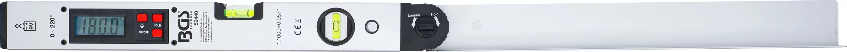 Digitaler LCD-Winkelmesser mit Wasserwaage | 450 mm