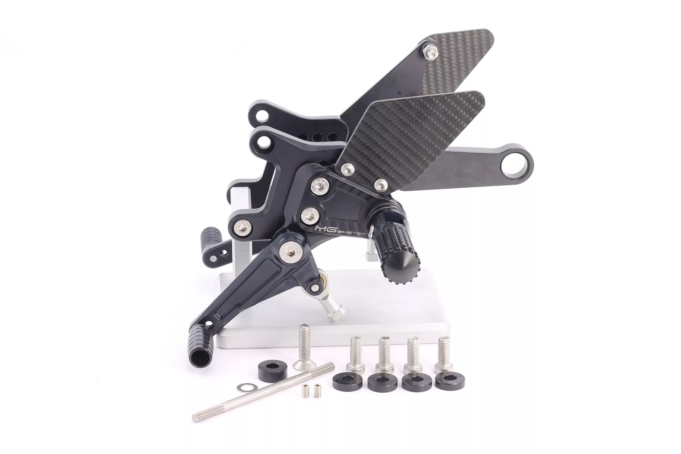 MG Biketec Sportfussrastenanlage / Rastenanlage / Fußrastenanlage mit ABE, gültig in D - A - CH für Aprilia RSV4 1000 RR ab 2017-2020