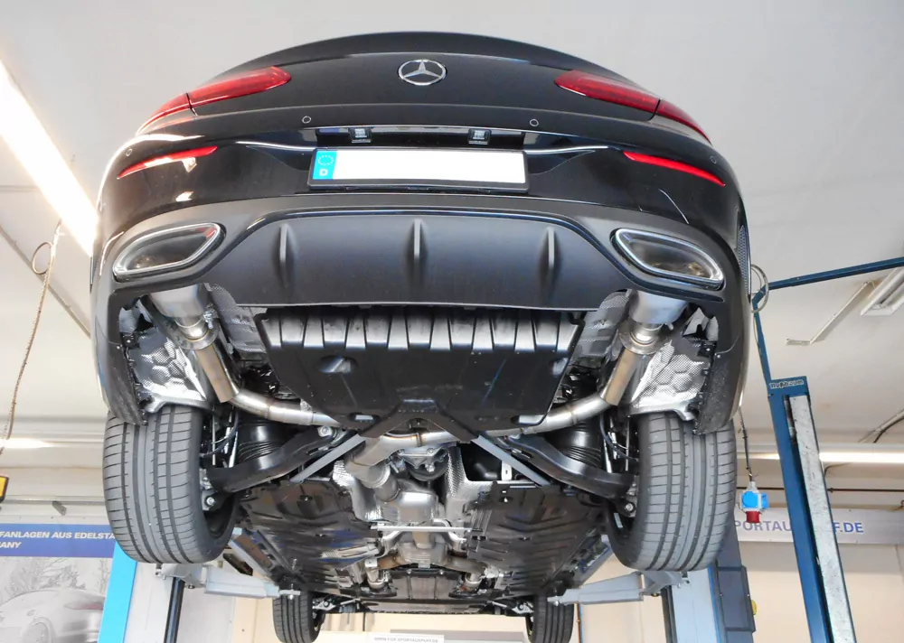 Mercedes E-Klasse 238 Endschalldämpfer rechts/links - Endrohre unsichtbar mit Ausgang in der Stoßstange