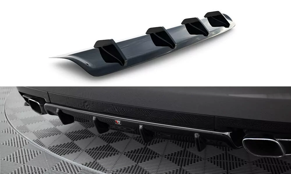 Diffusor Heck Ansatz Passend Für Passend Für MASERATI QUATTROPORTE MK6 Schwarz Hochglanz Schwarz Hochglanz