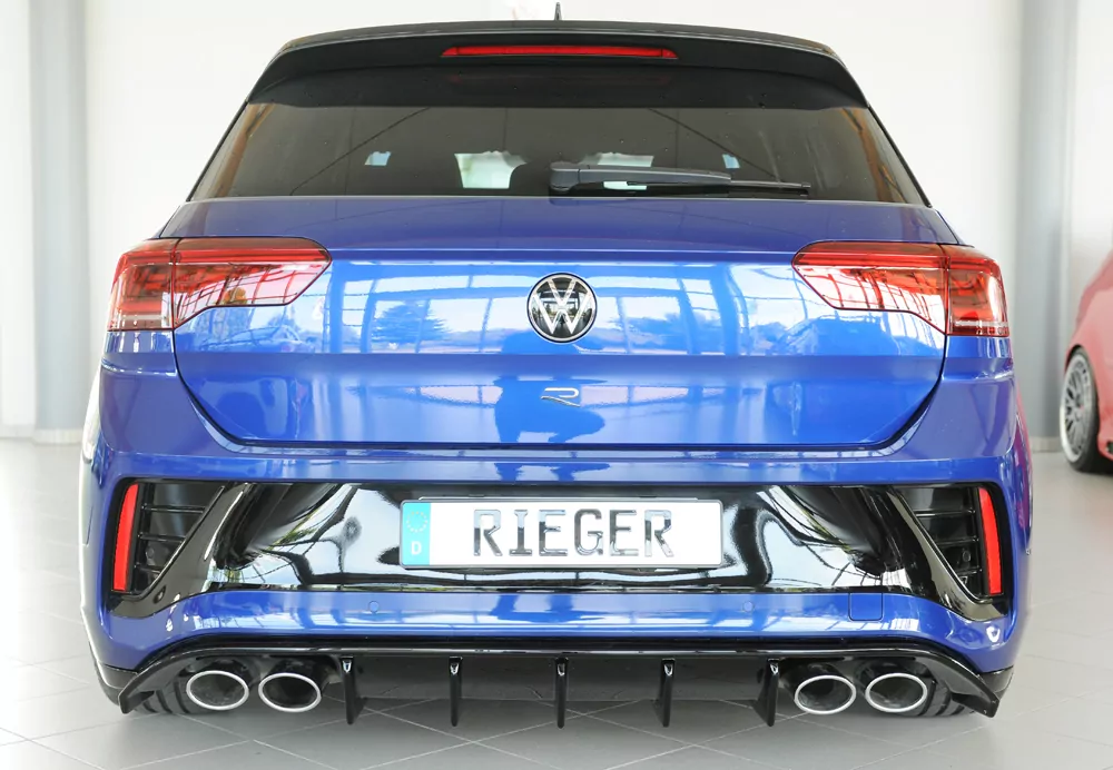 Rieger Heckeinsatz (für Fzg. ohne AHK) glanz schwarz für VW T-Roc R (A1) 5-tür. 01.22- (ab Facelift)