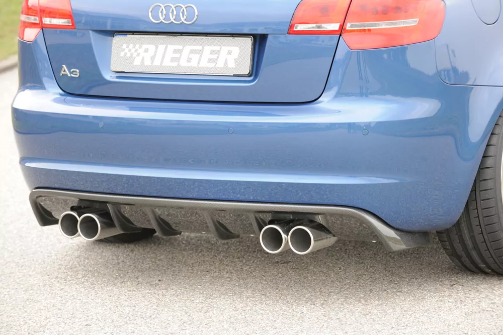 Rieger Heckeinsatz für Audi A3 (8P) - 5-tür. 07.08- (ab Facelift) carbon optik