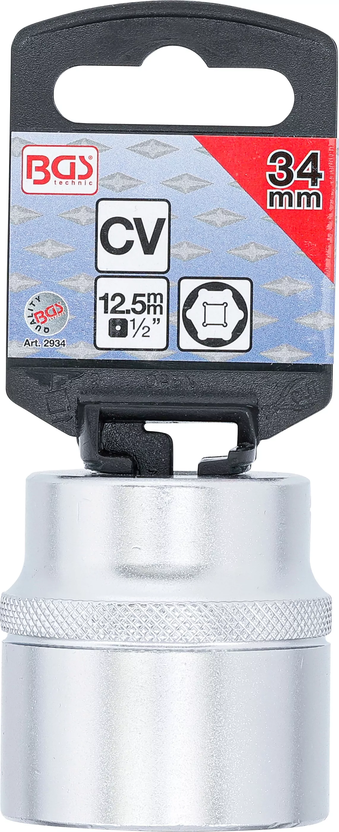 Steckschlüssel-Einsatz Sechskant | Antrieb Innenvierkant 12,5 mm (1/2") | SW 34 mm