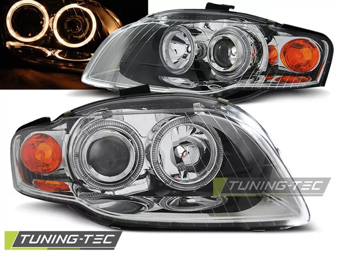 HEADLIGHTS ANGEL EYES CHROME fits AUDI A4 B7 11.04-03.08