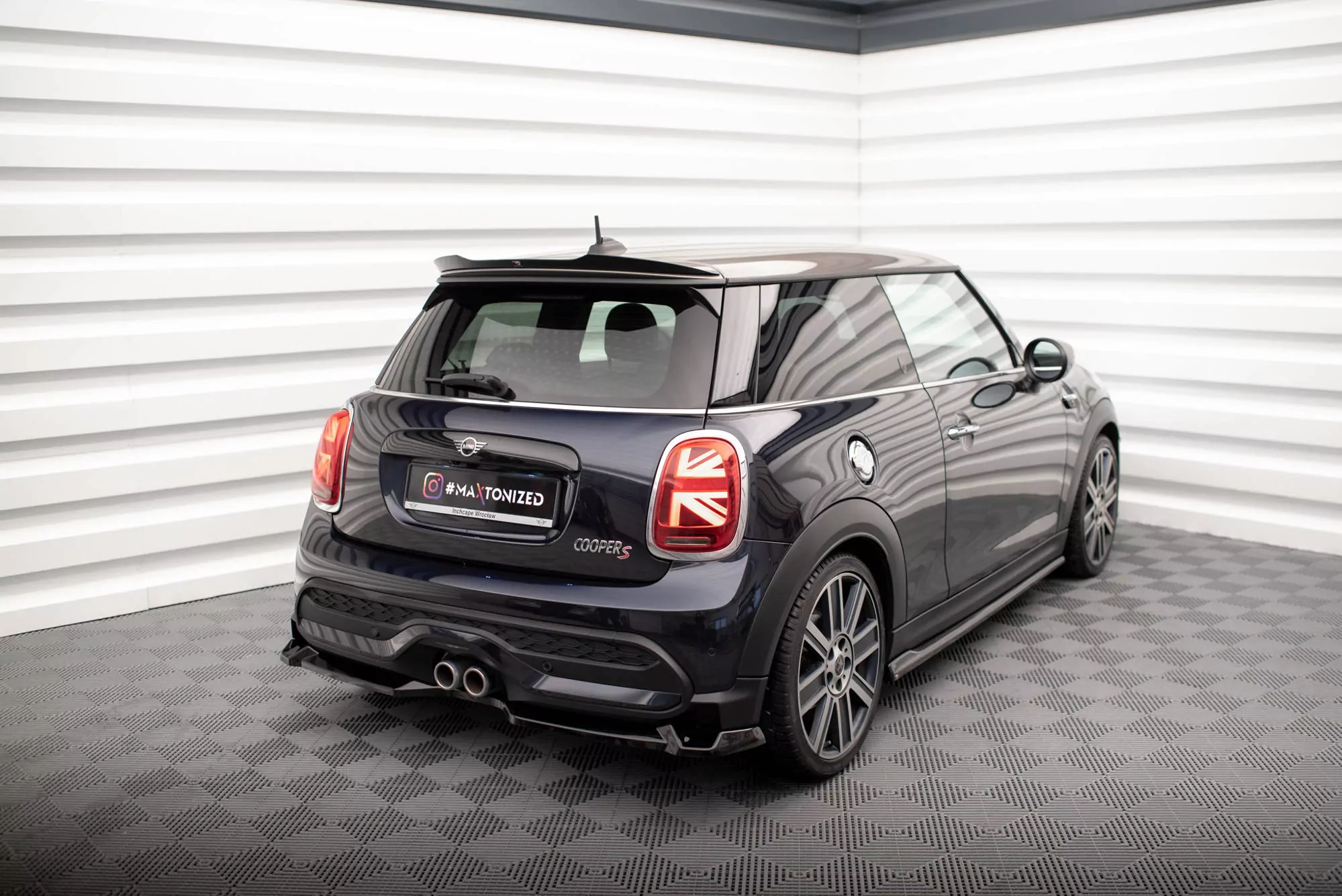 Spoiler CAP Für Mini Cooper S F56 Facelift  Schwarz Hochglanz