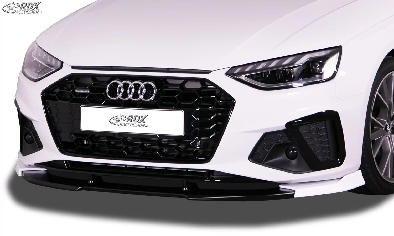 RDX Frontspoiler VARIO-X für AUDI A4 8W B9 Facelift (2019+, für S-Line- bzw. S4-Frontstoßstange) Frontlippe Front Ansatz Vorne Spoilerlippe