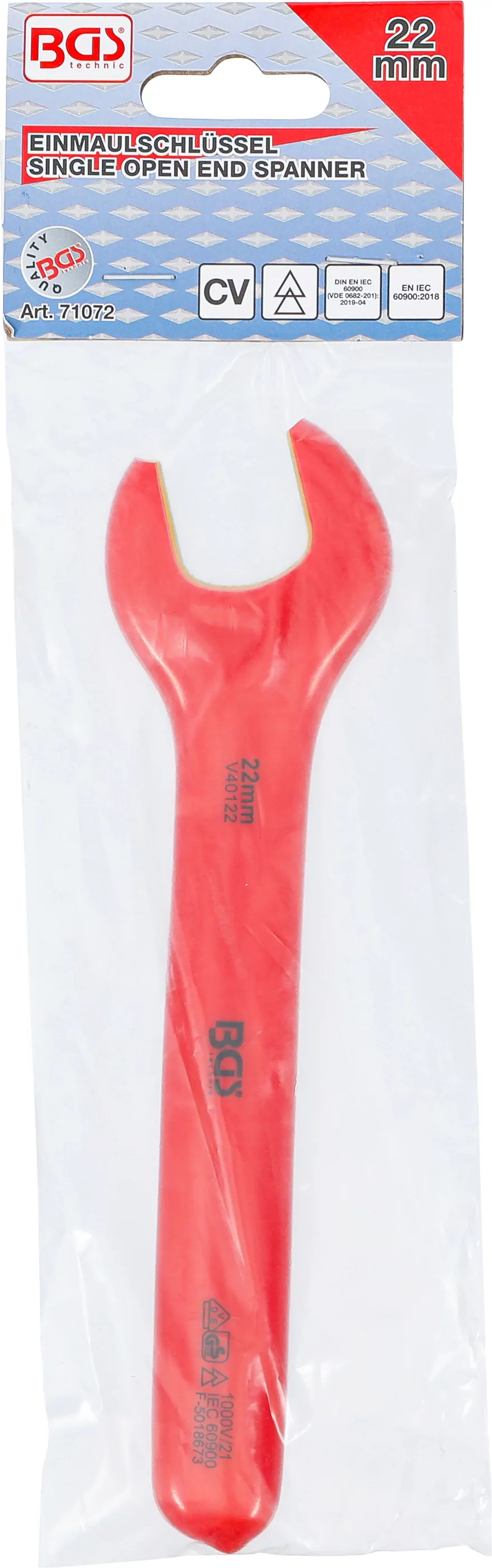 VDE-Einmaulschlüssel | SW 22 mm