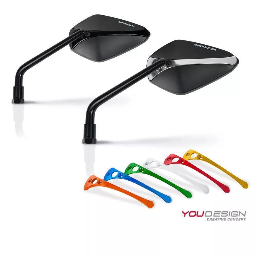 Barracuda Aluminium Rückspiegel Einsatz für A-Version Spiegel in Blau